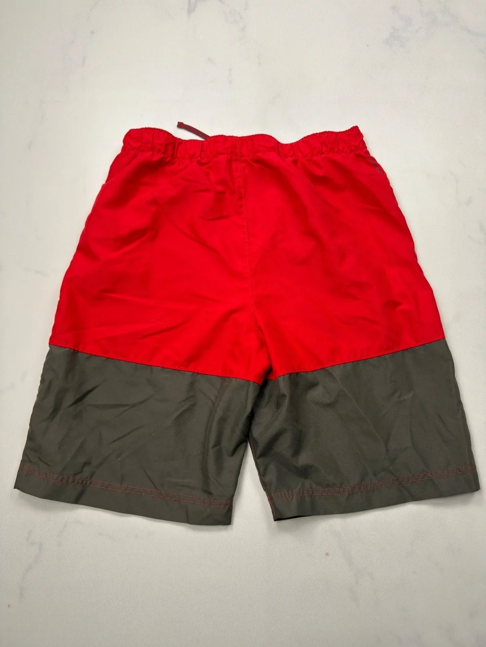 The North Face Colorblock Shorts Red Gray Swim Water Shorts - Boys XL